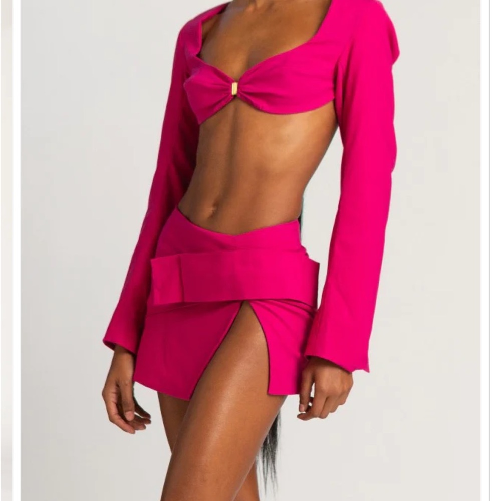 Hot pink mini skirt